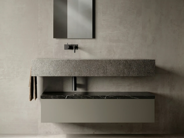 HABITAT DIALOGO - Single wall-mounted vanity unit with integrated washbasin by Atlas Concorde - view 2